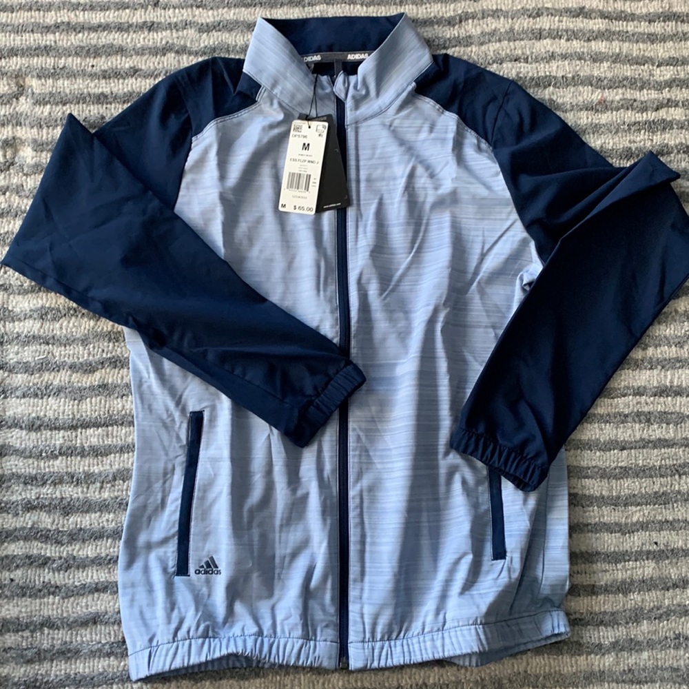 Adidas Women’s Windbreaker Golf Jacket Blue Medium